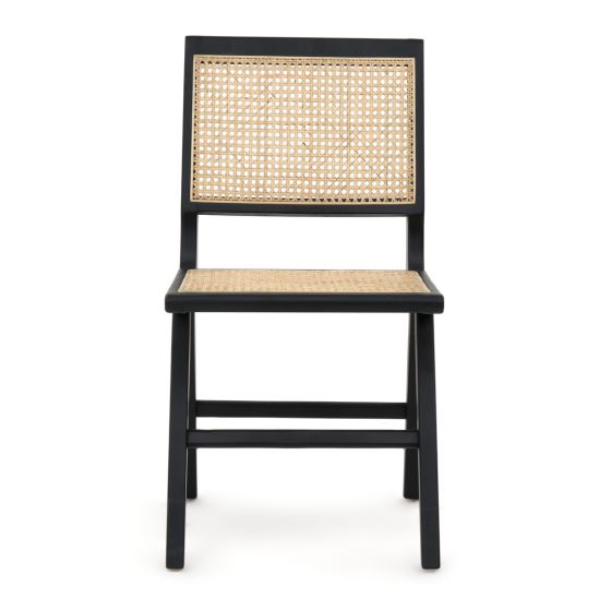 small dark wood rattan cane chair mobilia norah
