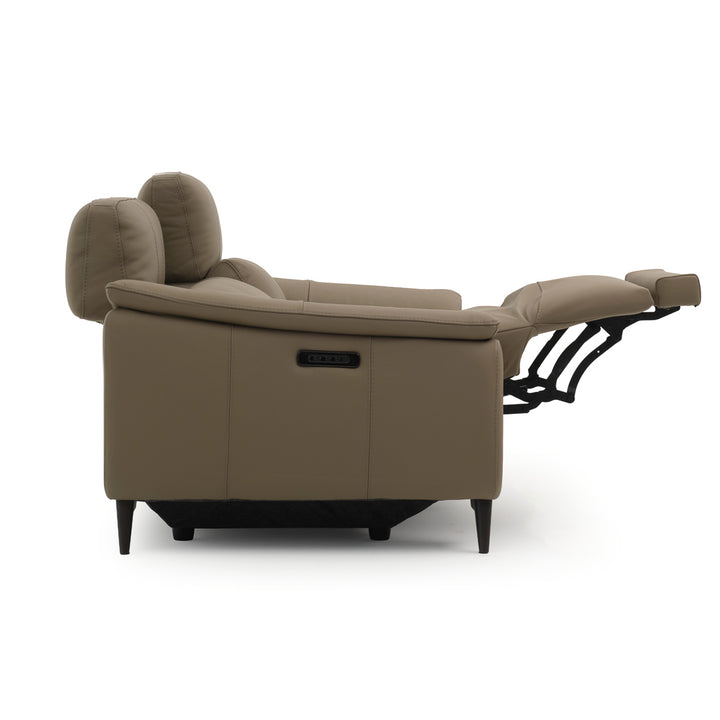 Nicola Leather Reclining Loveseat Taupe