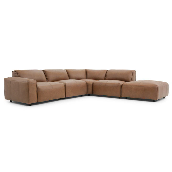 Nessa Leather Modular Set Dark Brown