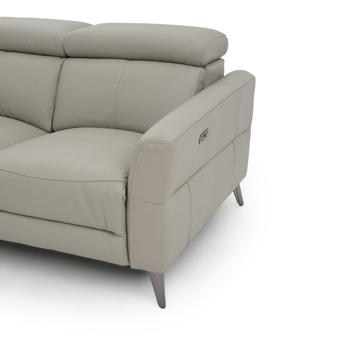 Westlyn Leather Reclining Loveseat Light Grey