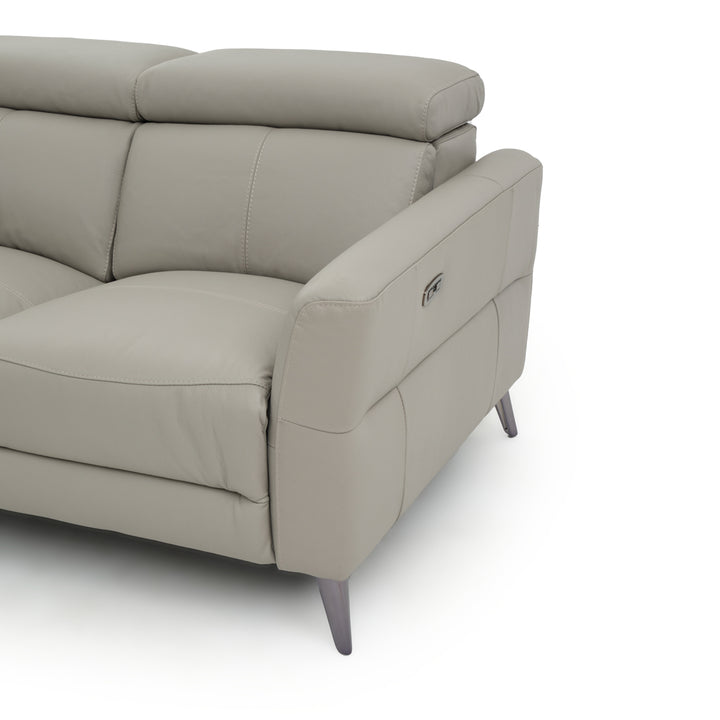 Westlyn Leather Reclining Loveseat Light Grey