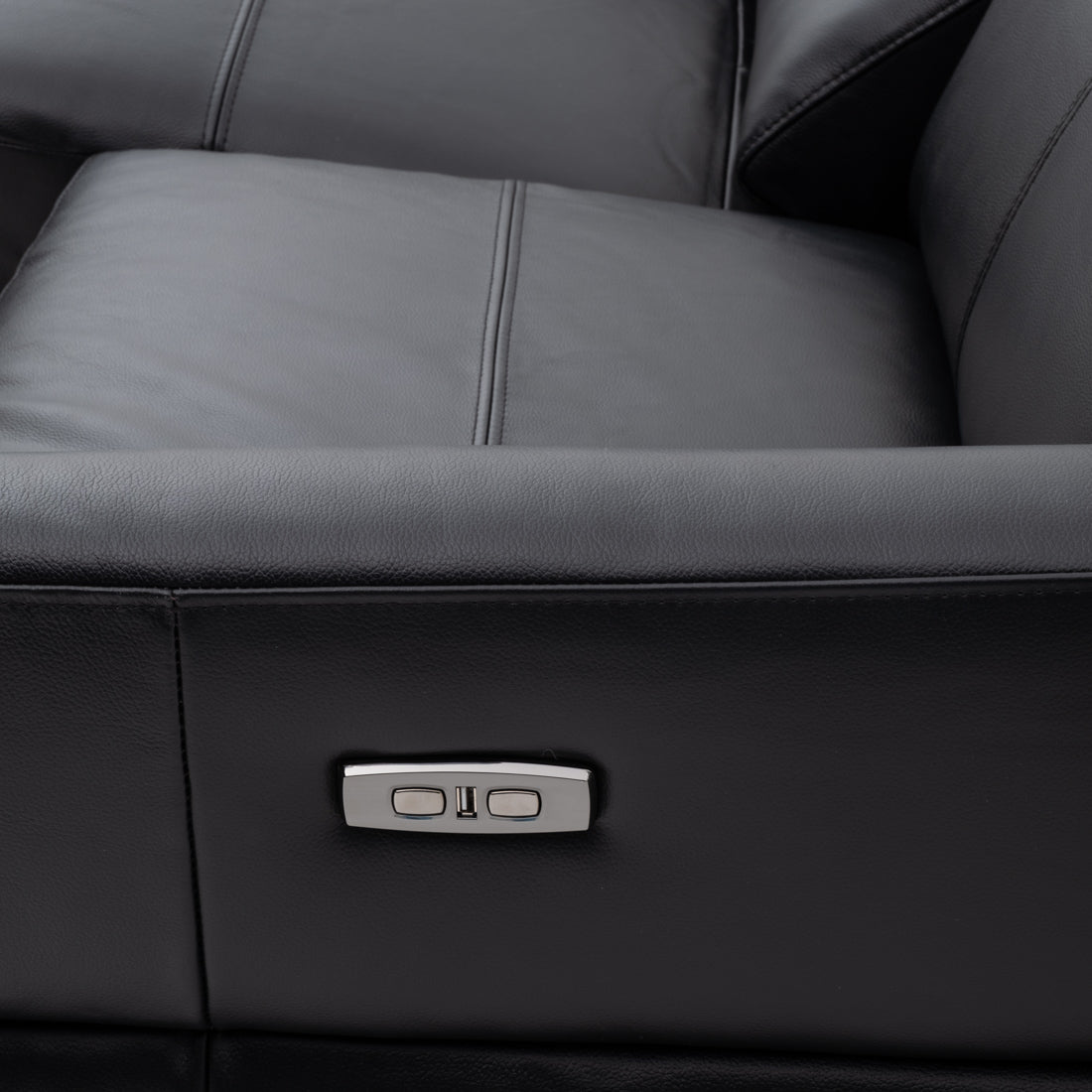 Westlyn Leather Reclining Sofa Black