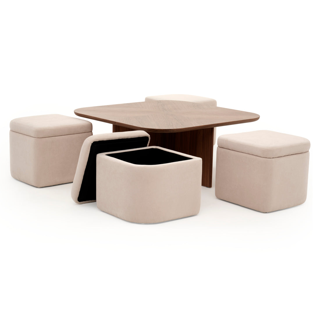 Norna Coffee Table with Storage Dark Brown
