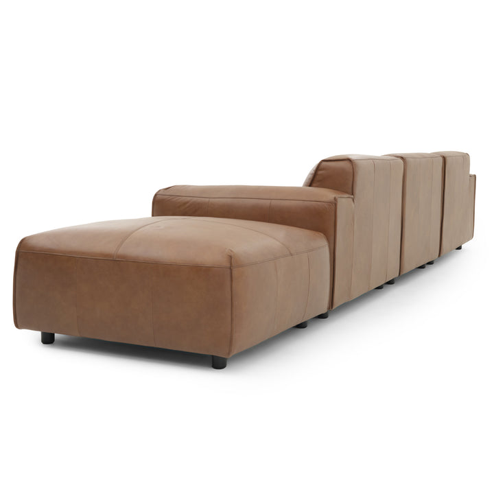 Nessa Leather Modular Set Dark Brown