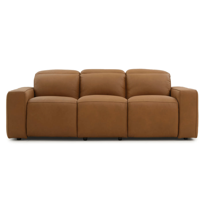 Nikolai Leather Reclining Sofa Cognac