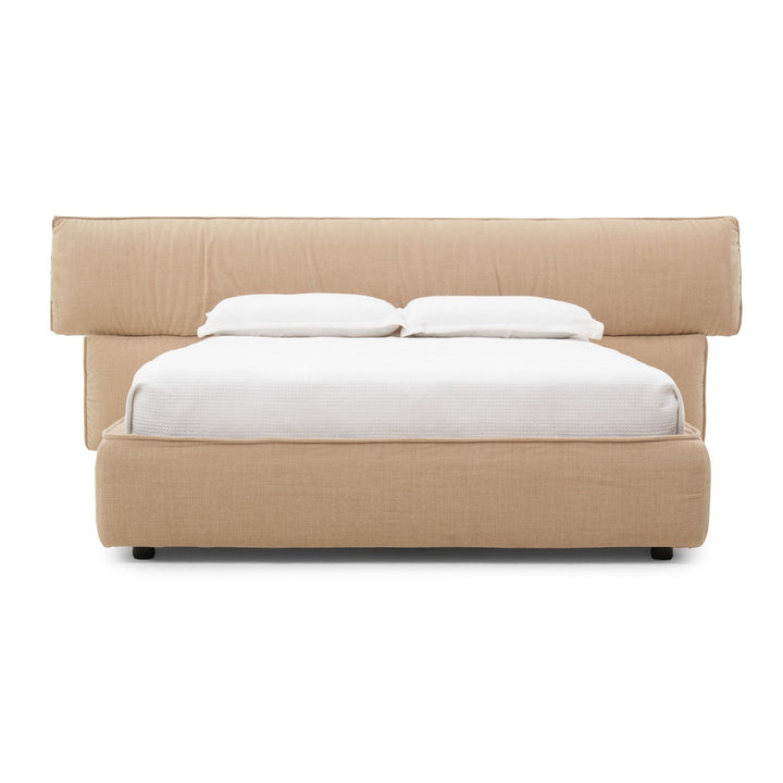 Wenna Fabric Queen Bed Beige