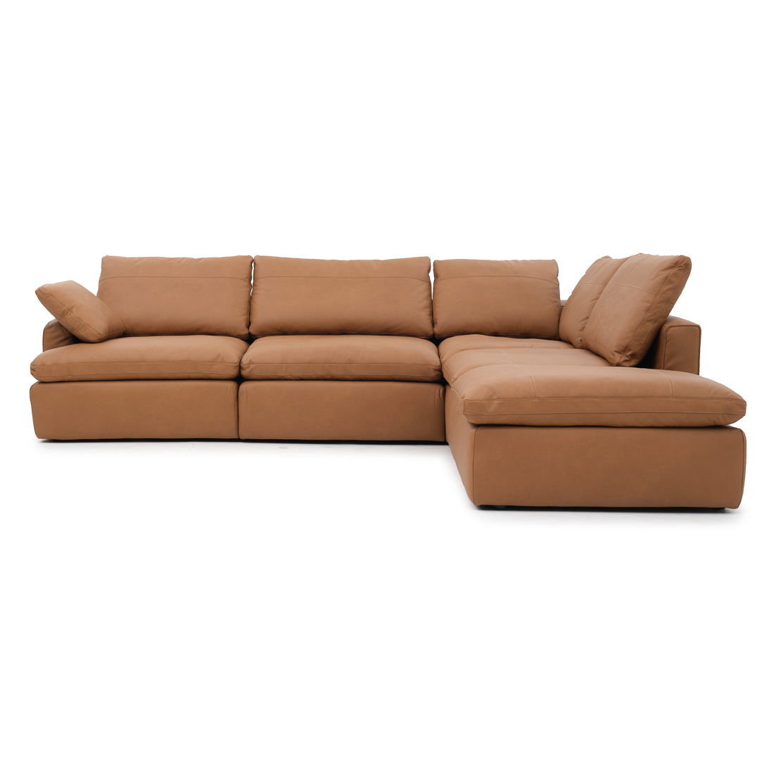 Nigella Leather Sectional Sofa Cognac