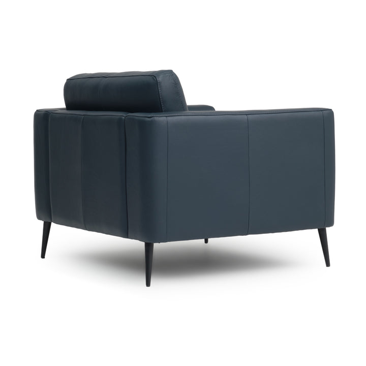 Ermilo Leather Accent Chair Dark Blue