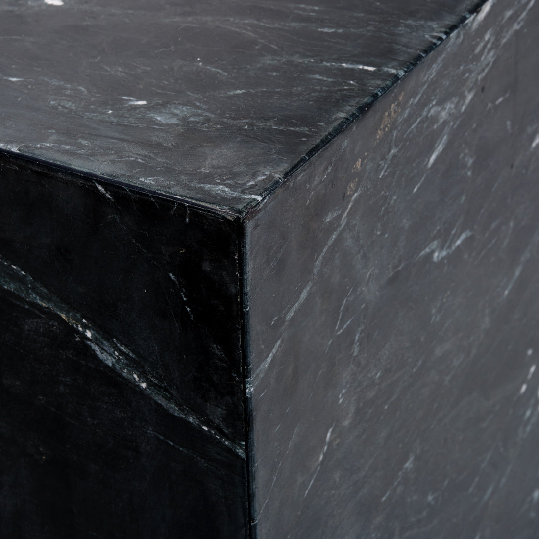 Nabby Marble End Table Black