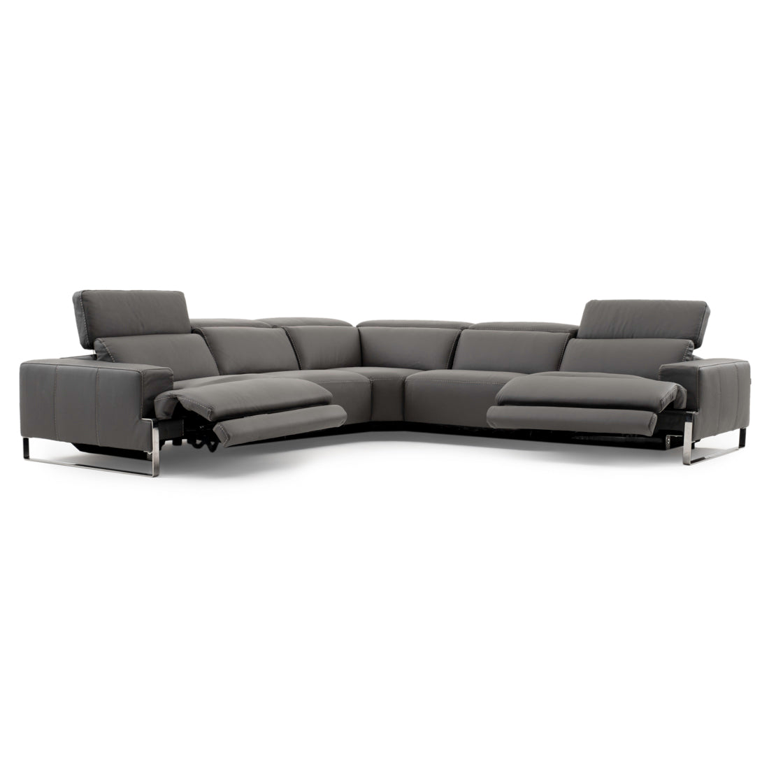 Warley Reclining Sectional Sofa Dark Grey