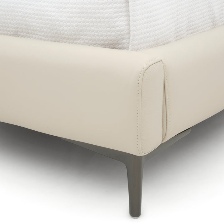 Wallace Leather Queen Bed Beige