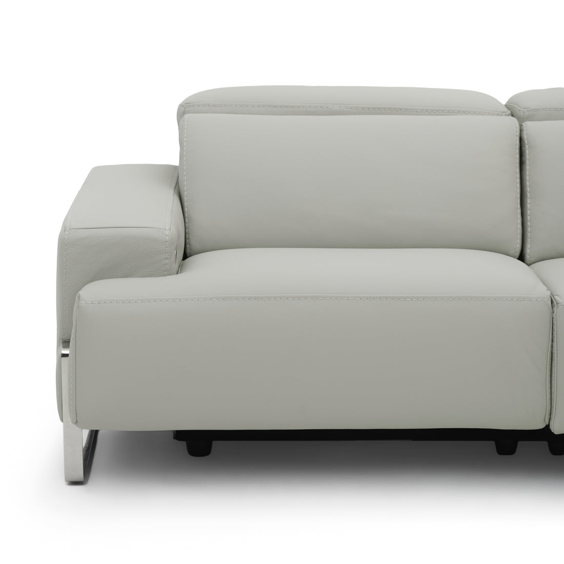 Warley Leather Reclining Sofa Beige