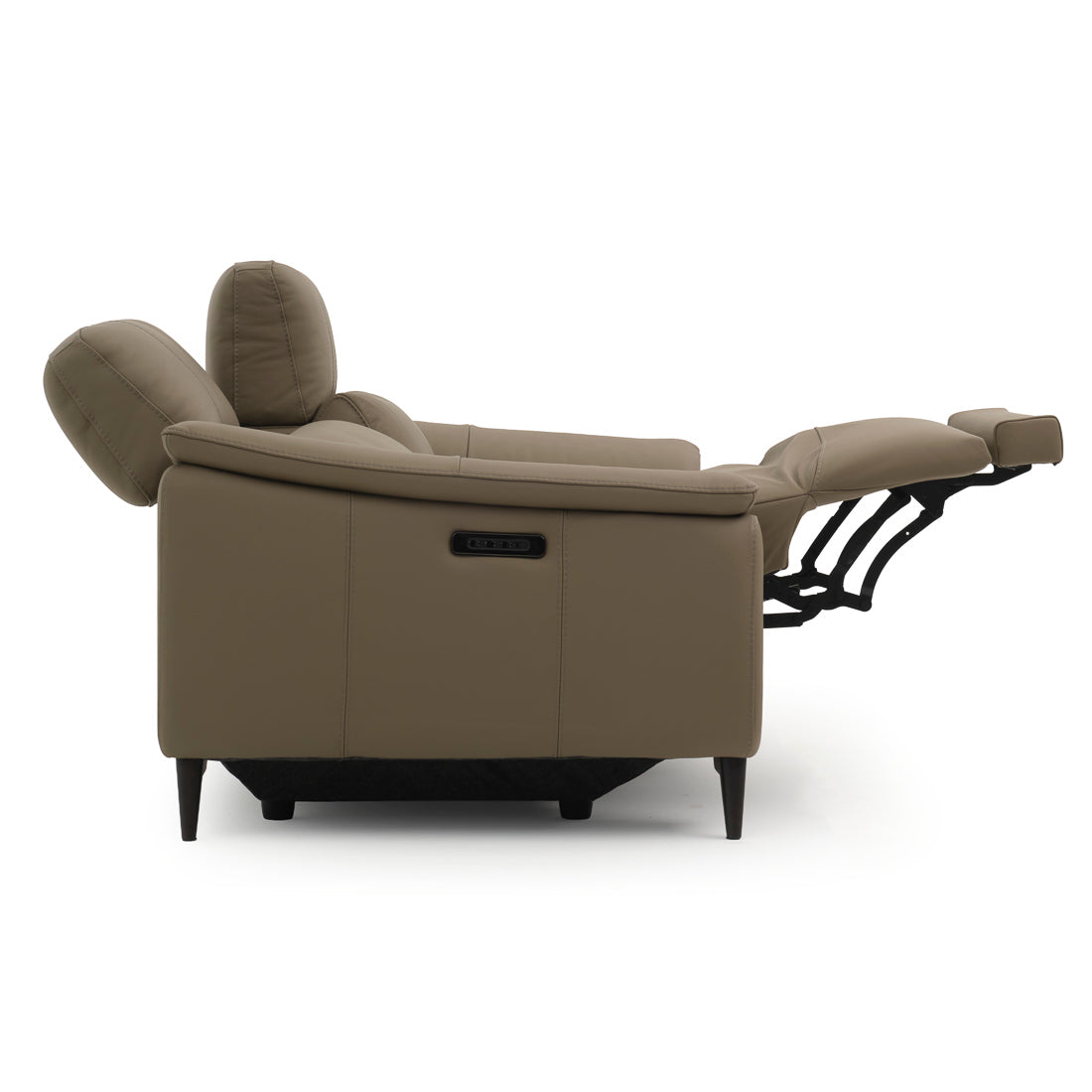 Nicola Leather Reclining Loveseat Taupe