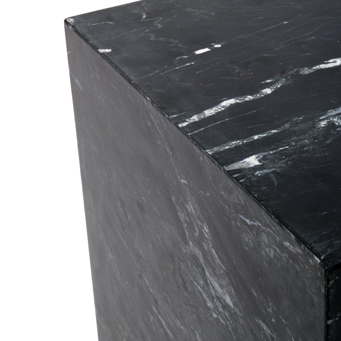Nabby Marble End Table Black