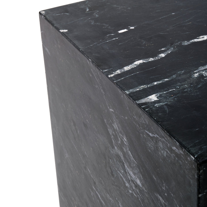 Nabby Marble End Table Black
