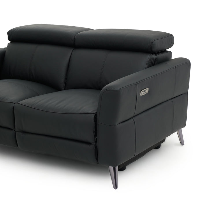Westlyn Leather Reclining Loveseat Black