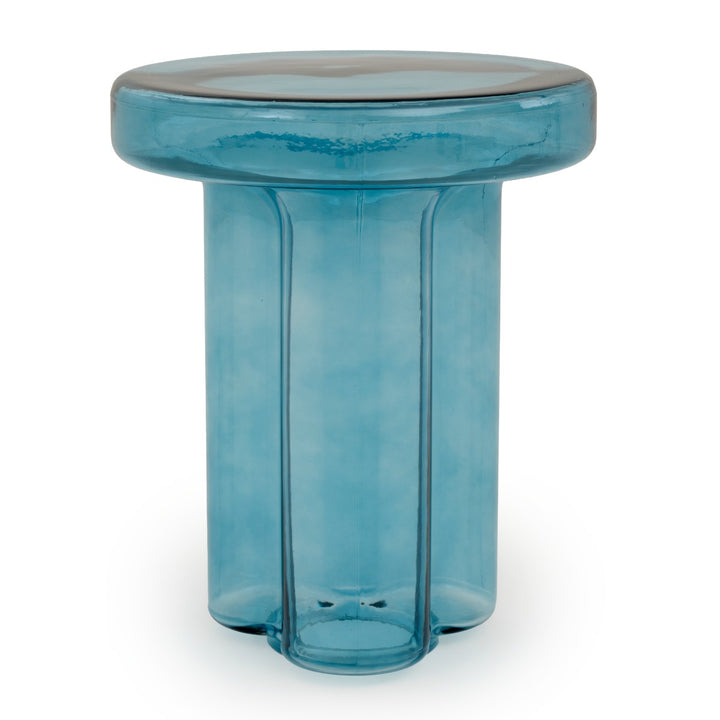 Eira Glass End Table Light Blue