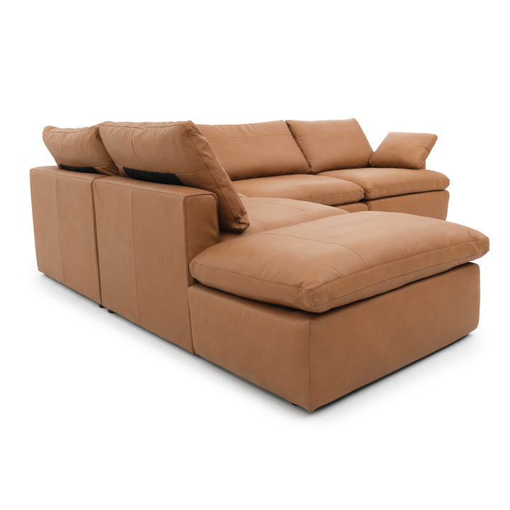 Nigella Leather Sectional Sofa Cognac