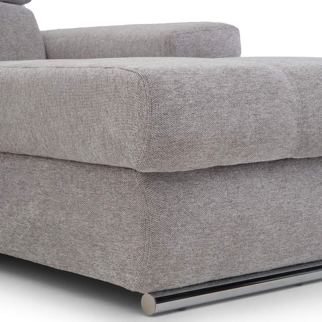 Wicek Fabric Sectional Sofa-Bed Light Grey