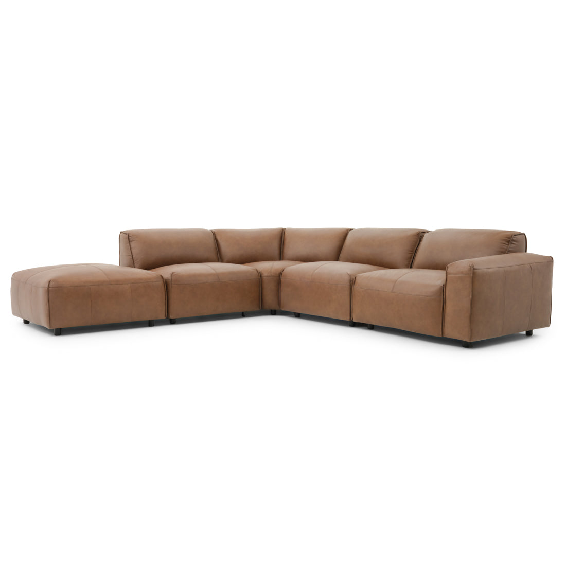 Nessa Leather Modular Set Dark Brown