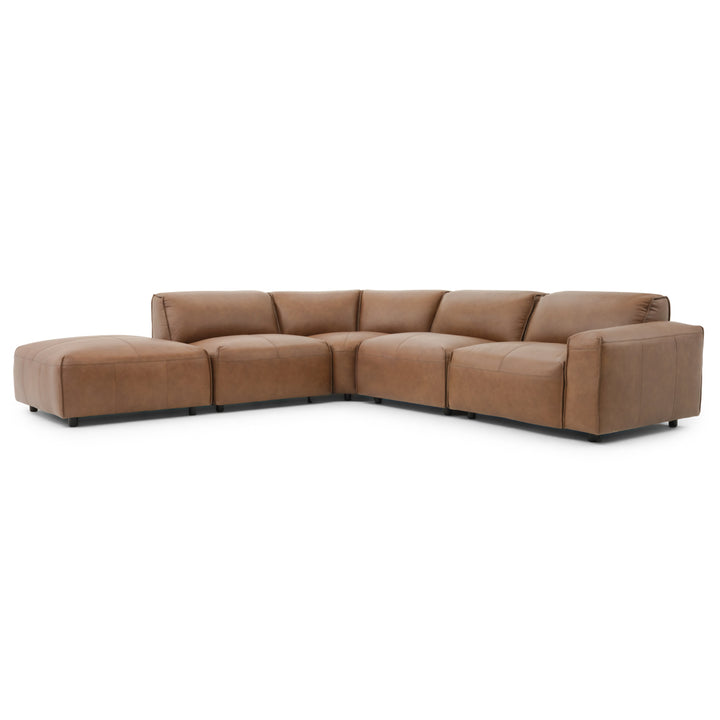 Nessa Leather Modular Set Dark Brown