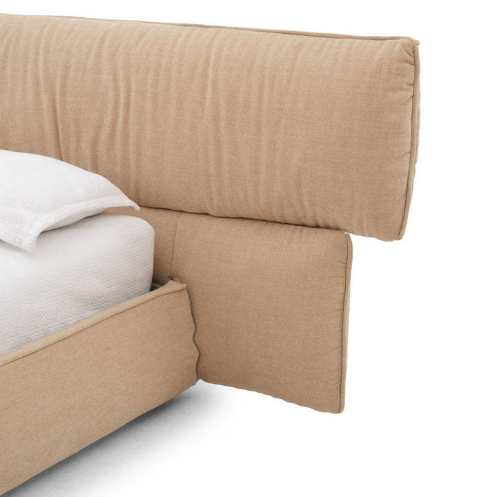 Wenna Fabric Queen Bed Beige