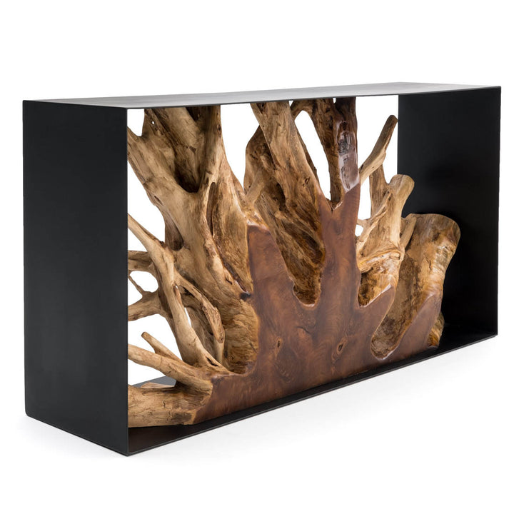 Nilan Wood Console Table Dark Brown