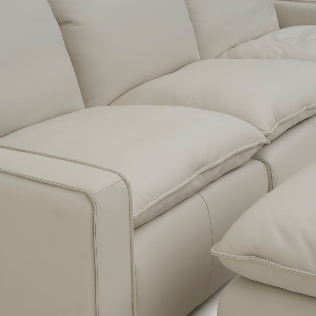 Nadyna Leather Modular Sofa Beige
