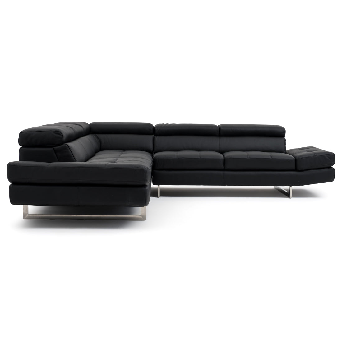 Rockland Leather Sectional Sofa Black