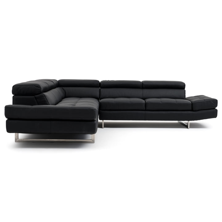 Rockland Leather Sectional Sofa Black
