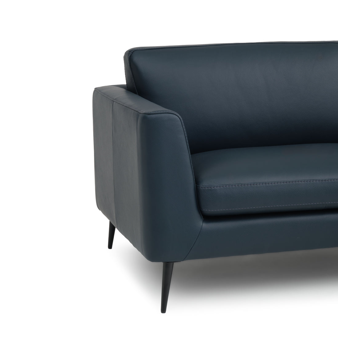 Ermilo Leather Sofa Dark Blue
