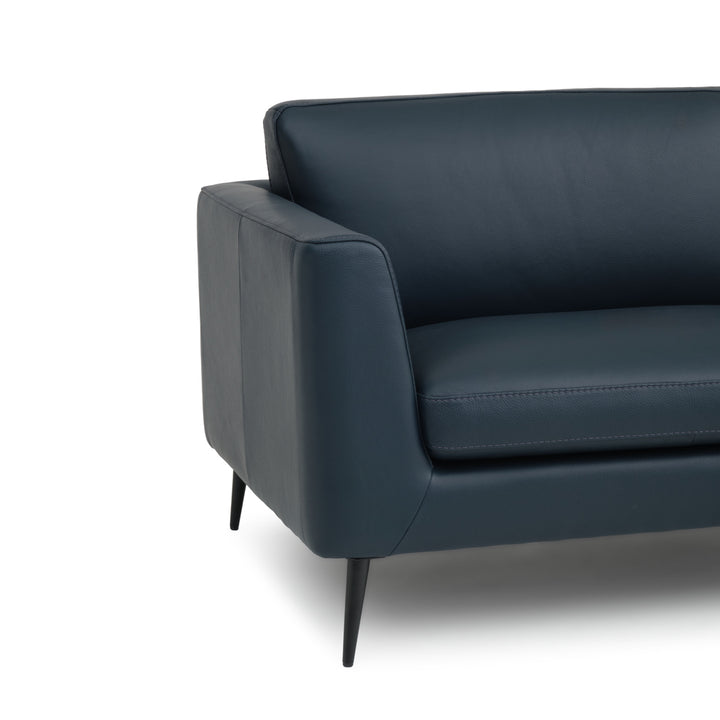 Ermilo Leather Sofa Dark Blue