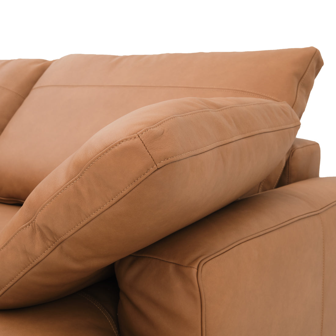 Nigella Leather Sectional Sofa Cognac