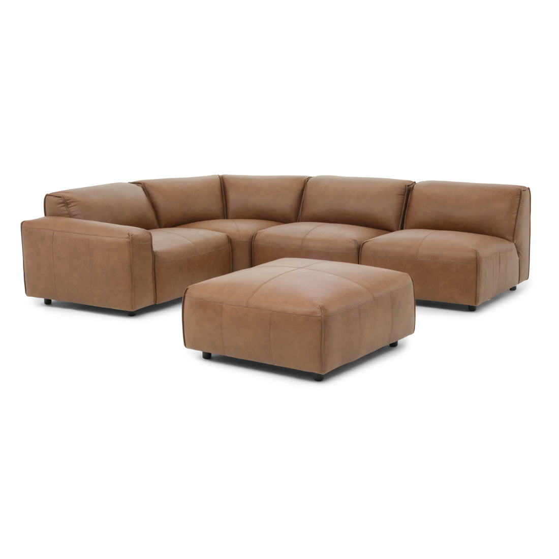 Nessa Leather Modular Set Dark Brown