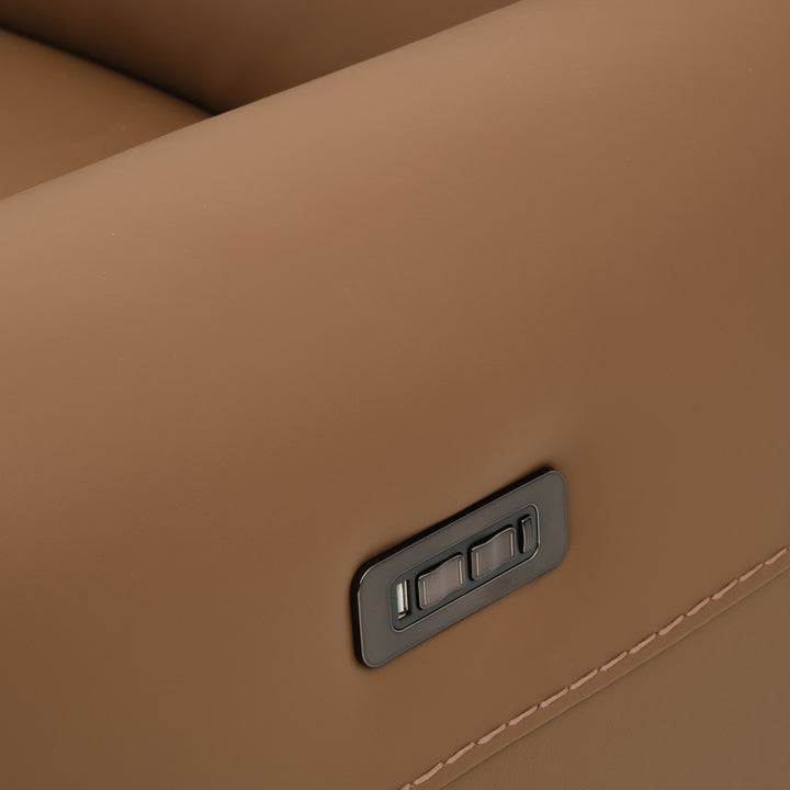 Embra Leather Reclining Loveseat Dark Brown