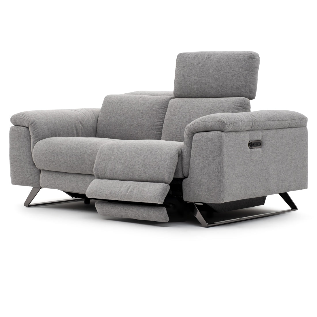 Warren Fabric Reclining Loveseat Light Grey