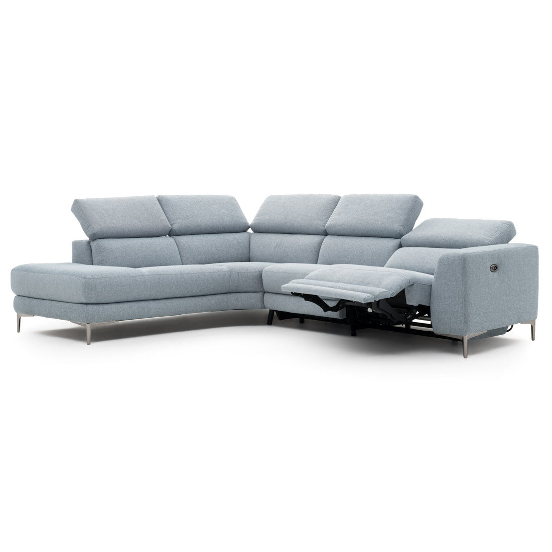 Emilia Reclining Sectional Sofa Light Blue