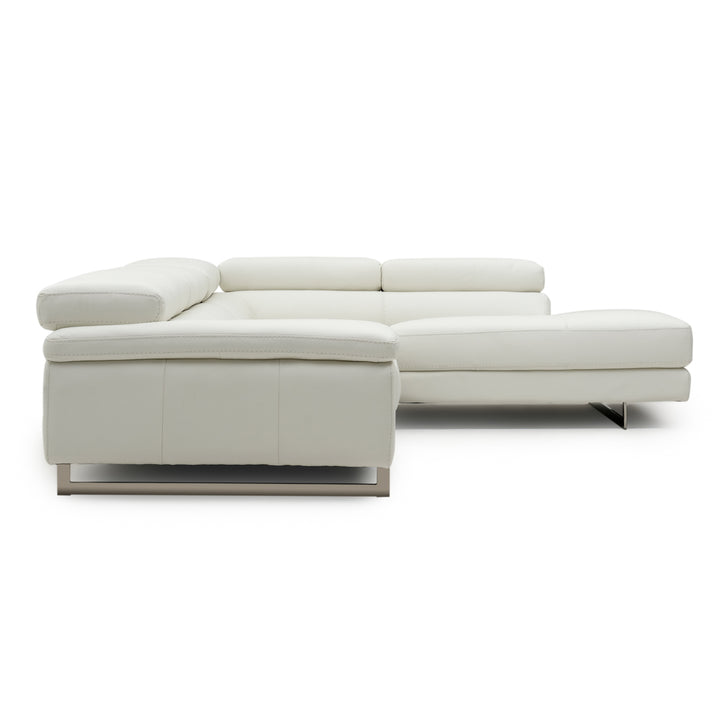 Waller Leather Sectional Sofa White
