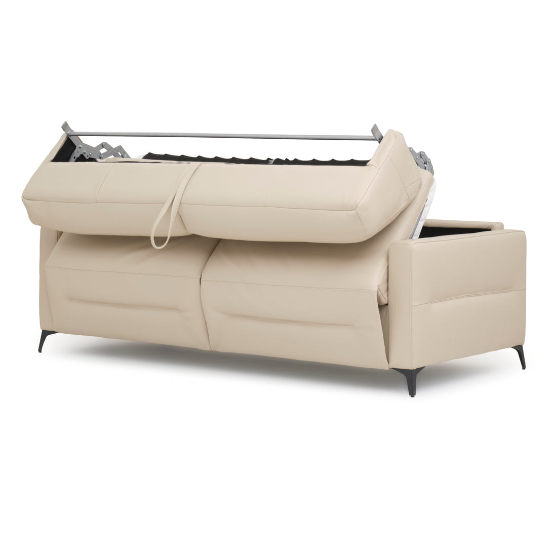 Elati Leather Queen Sofa-Bed Beige