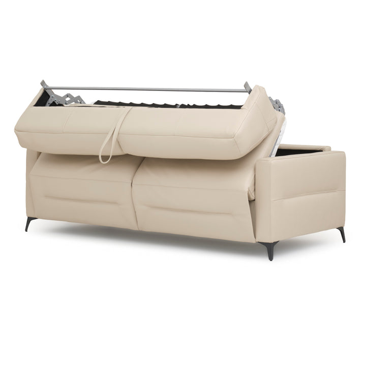Elati Leather Queen Sofa-Bed Beige