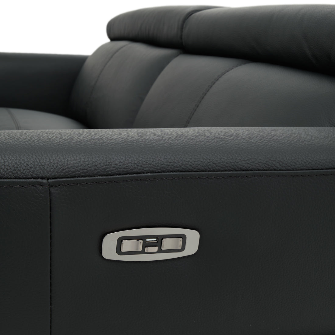 Westlyn Leather Reclining Sofa Black