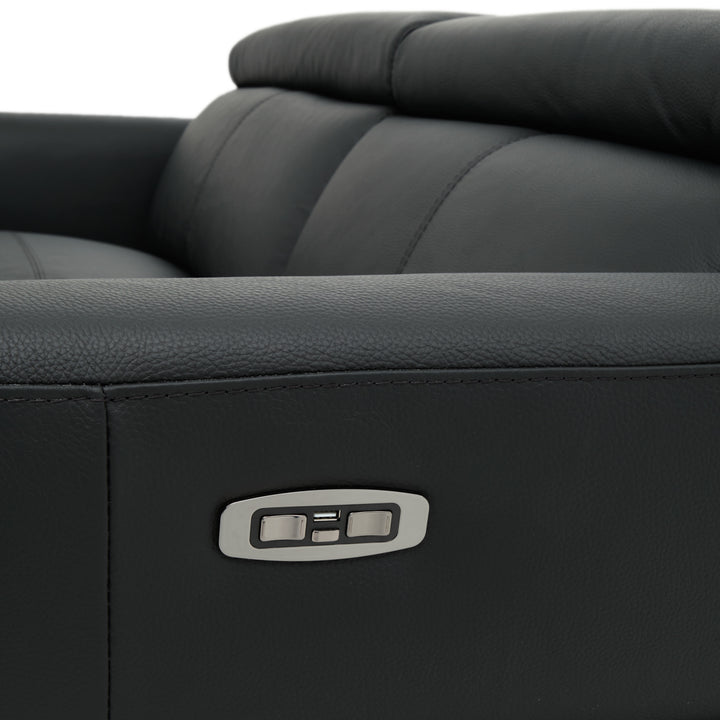 Westlyn Leather Reclining Sofa Black