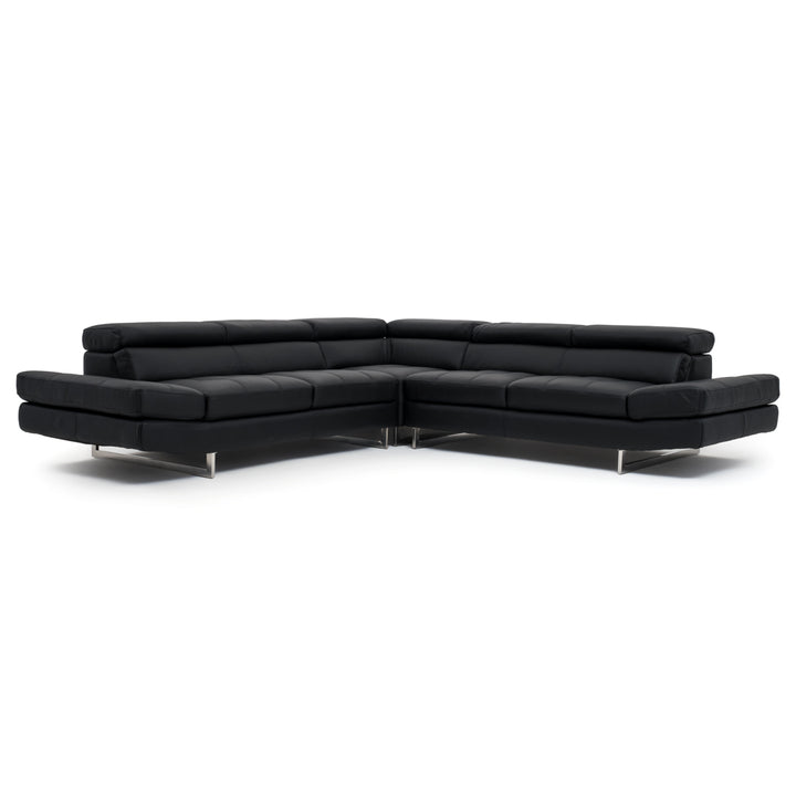 Rockland Leather Sectional Sofa Black
