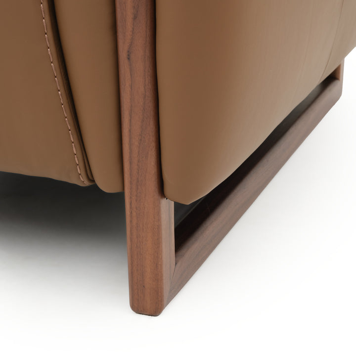 Embra Leather Reclining Sofa Dark Brown