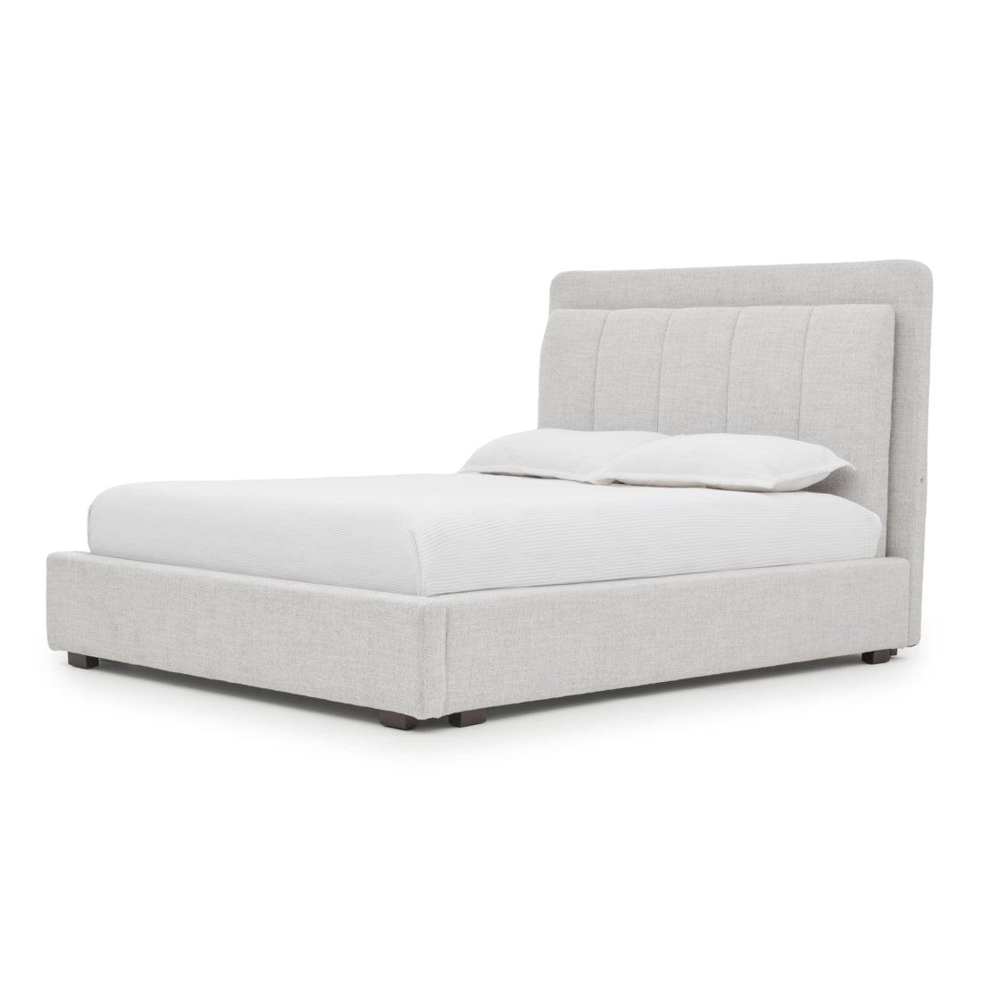 Elisha Fabric King Bed Light Grey