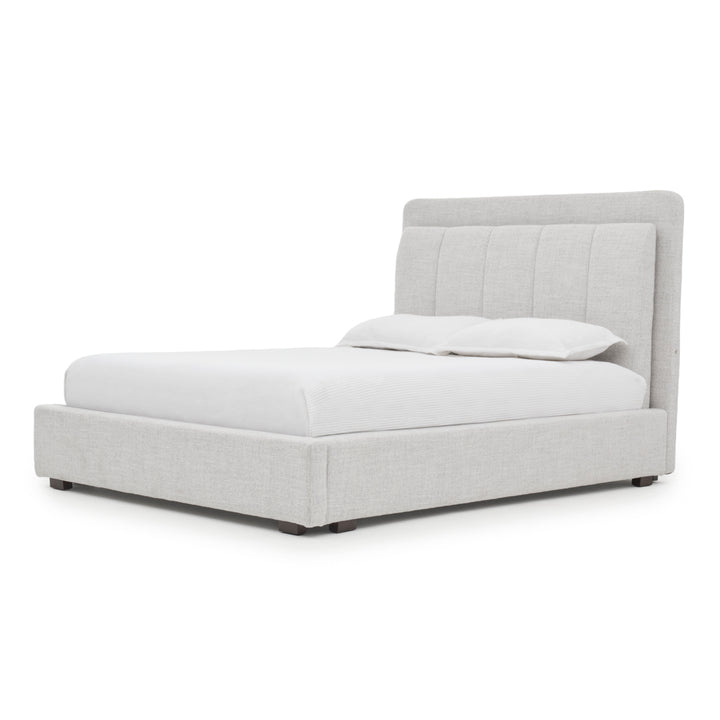 Elisha Fabric King Bed Light Grey
