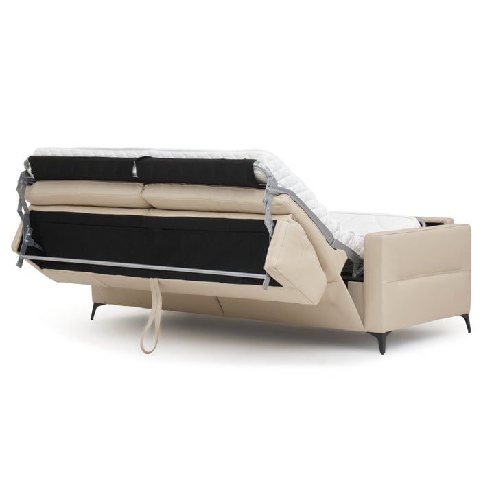 Elati Leather Queen Sofa-Bed Beige
