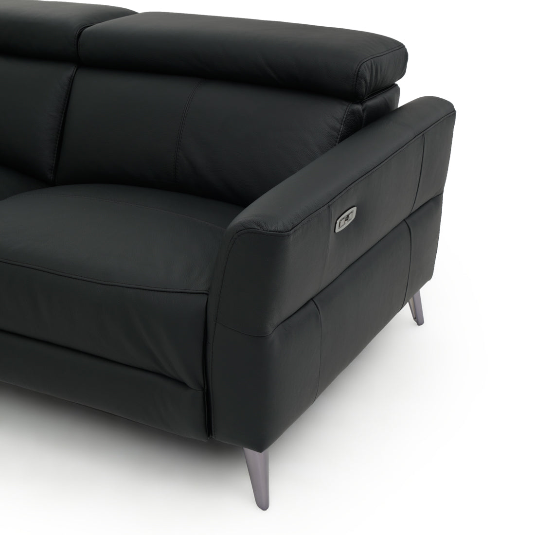 Westlyn Leather Reclining Sofa Black