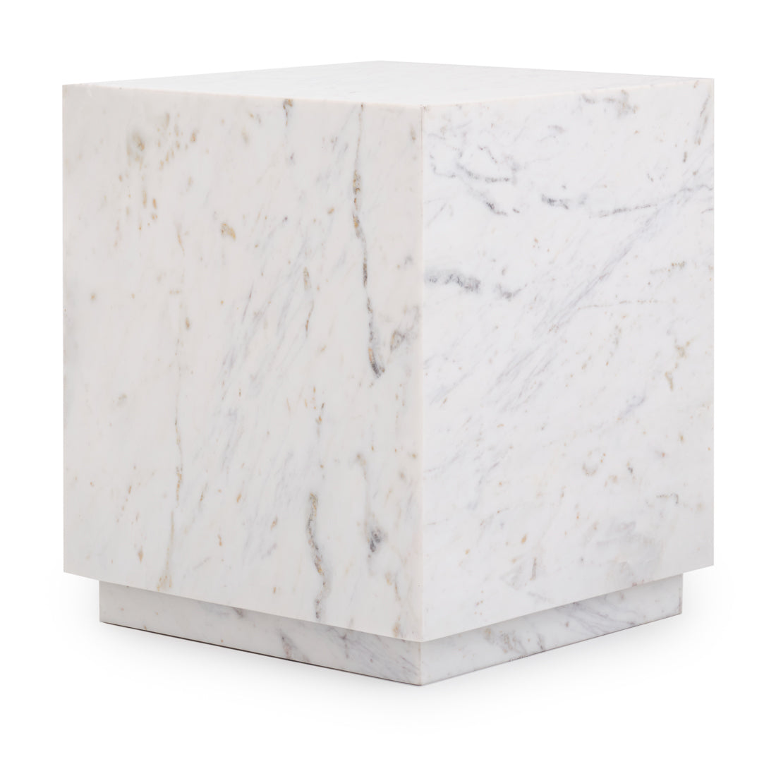 Nabby Marble End Table White
