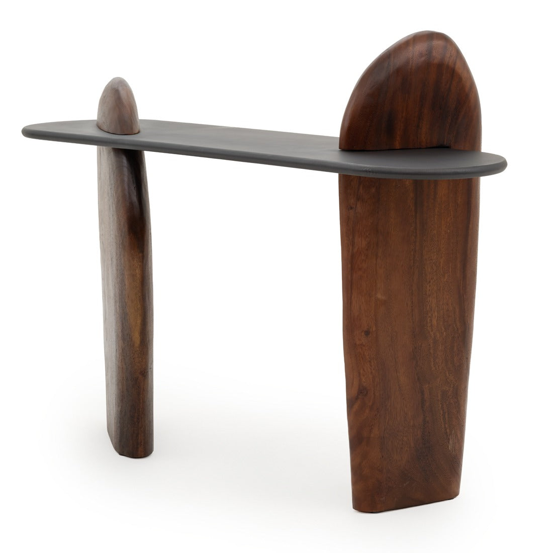 Natera Wood Console Table Dark Brown
